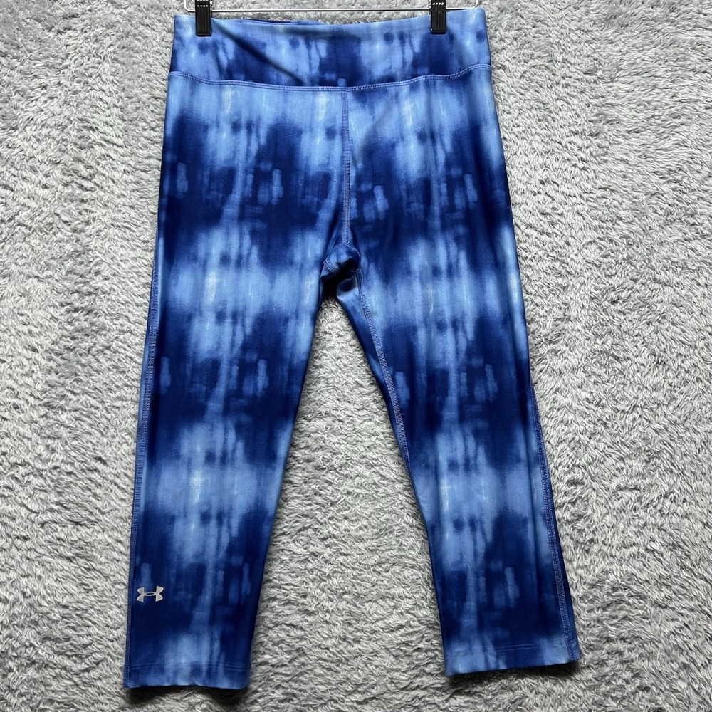Under Armour Leggings Medium Blue Heatgear Tie‎ Dye Compression Capris